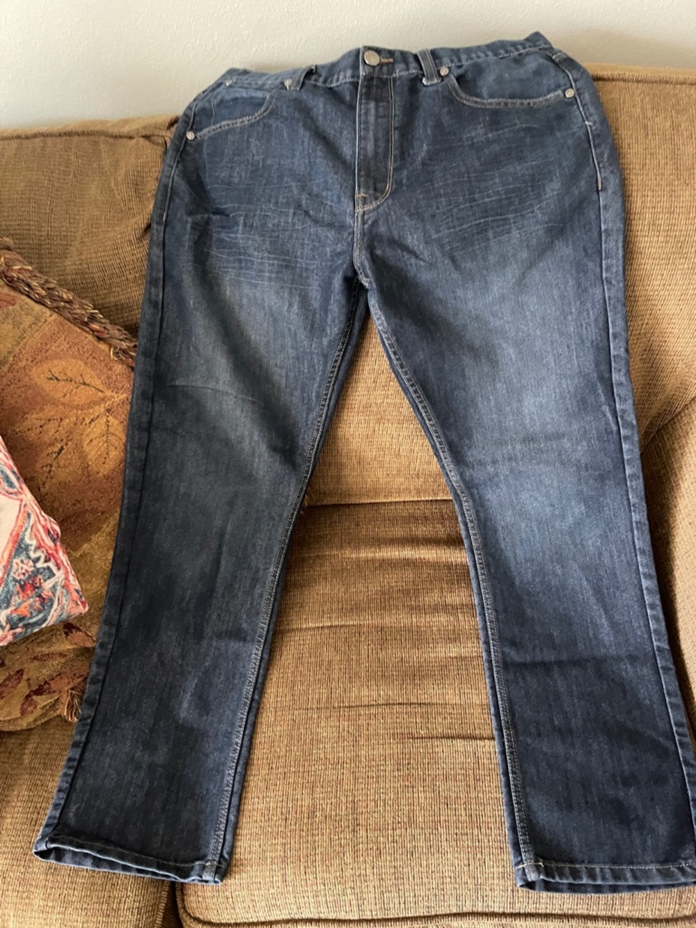 PD&C Men's Slim Straight Dark Blue Jeans